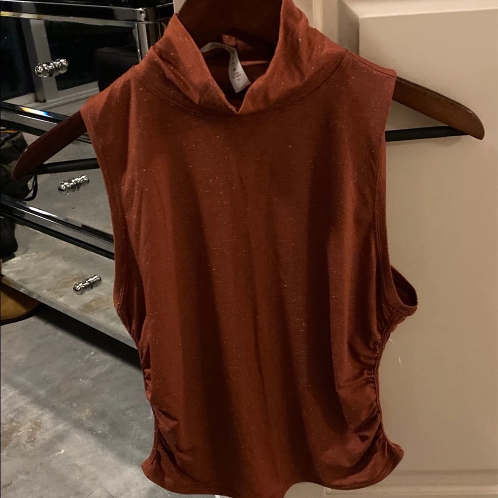Lululemon Orange turtleneck tank top